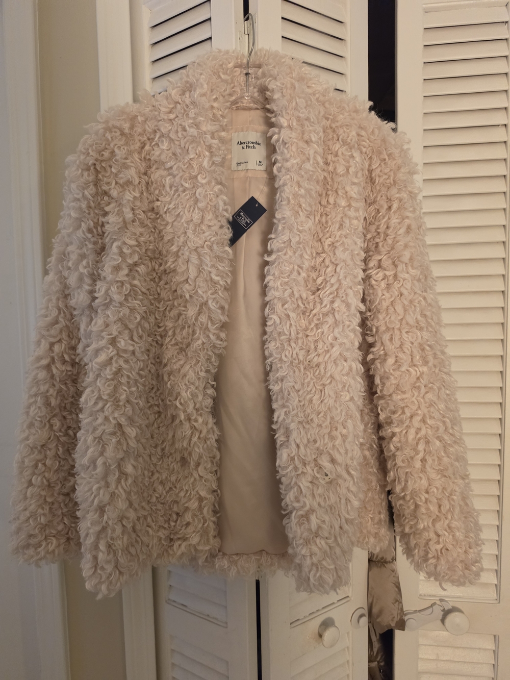 Abercrombie & Fitch Teddy Jacket Cream Medium NWT